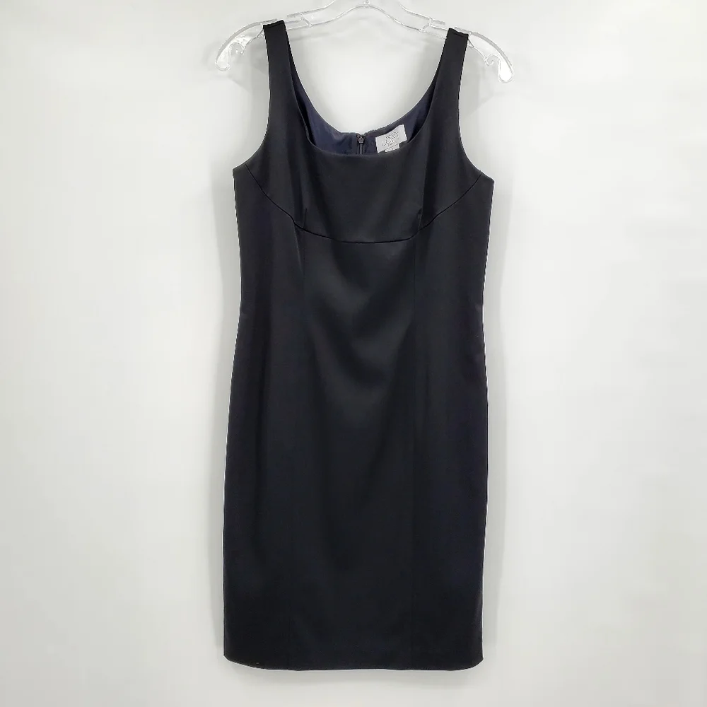 Ann Taylor Loft Black Satin Sheath Dress - Picture 1 of 9